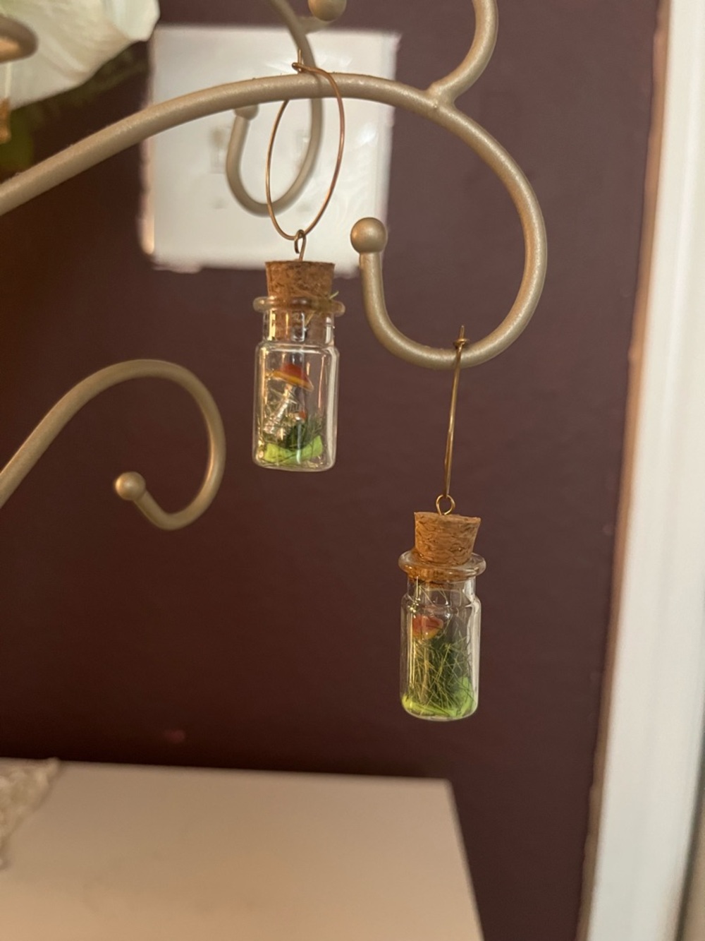 Terrarium Gold Hoop Earrings